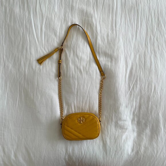 Tory Burch yellow Kira Small Chevron camera Crossbody bag - Picture 2 of 10